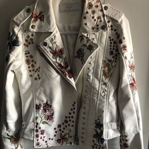 BlankNYC Studded White Moto Jacket